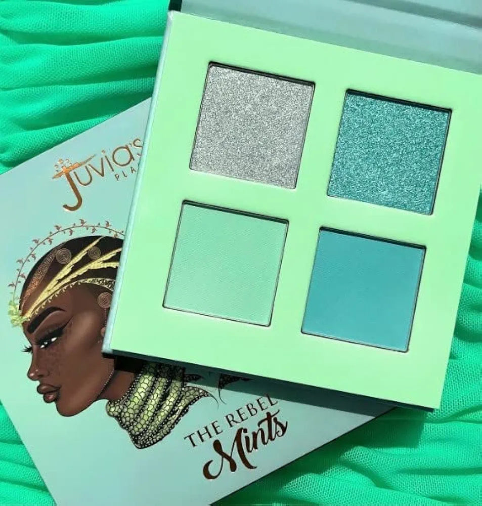 Juvia's Place Rebel Quad Mint Eyeshadow Palette - Professional Eye Makeup, Pigmented Eyeshadow Palette, Makeup Palette for Eye Color & Shine, Pressed Eyeshadow Cosmetics, Shades of 4