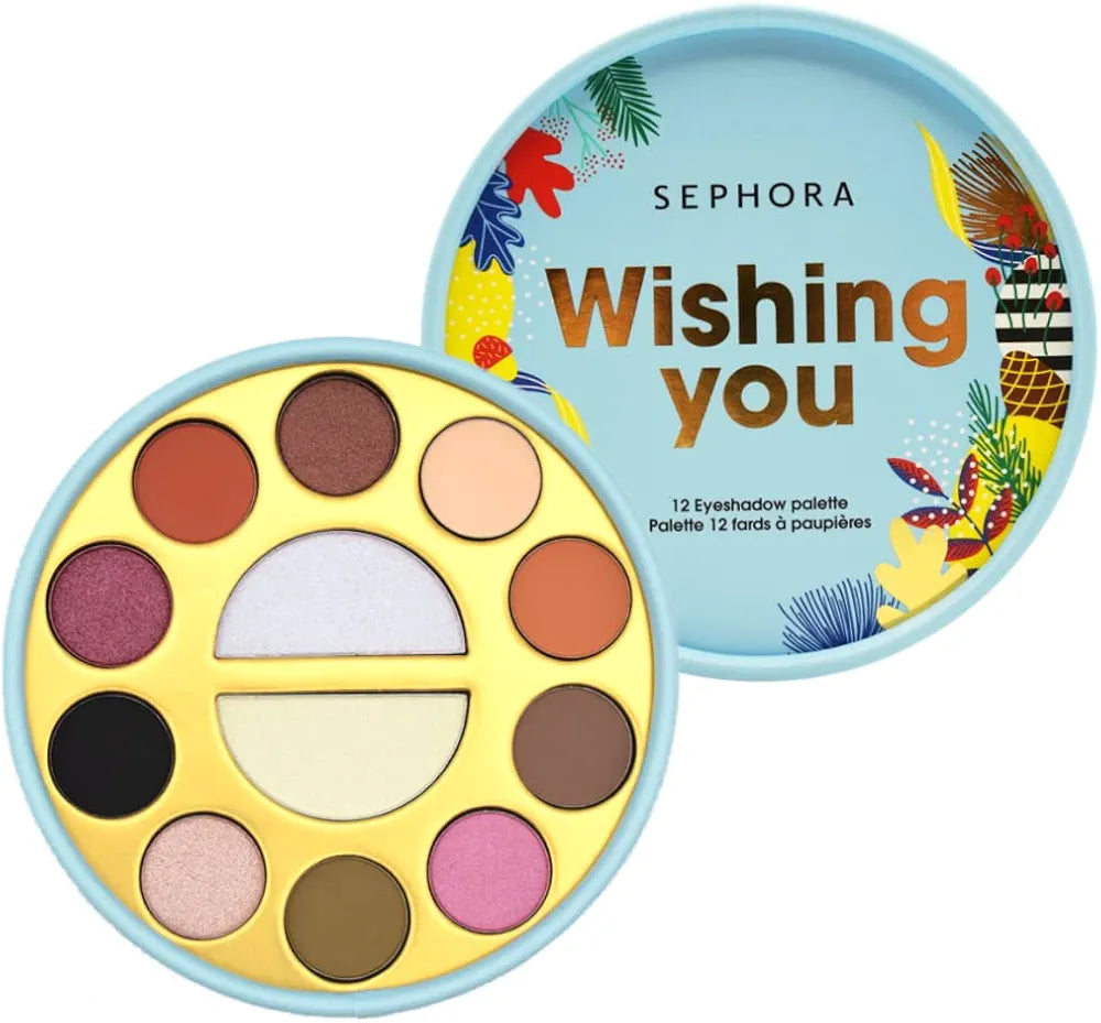 SEPHORA Collection Wishing You 12 Pan Eyeshadow Palette, Easy to Wear Pigmented Shades, Powder