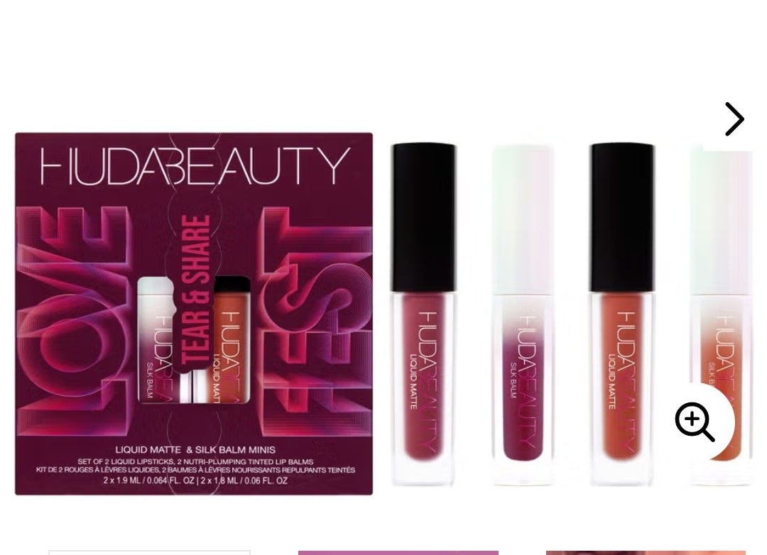 Huda Beauty Lovefest Tear and Share Lip Quad Set