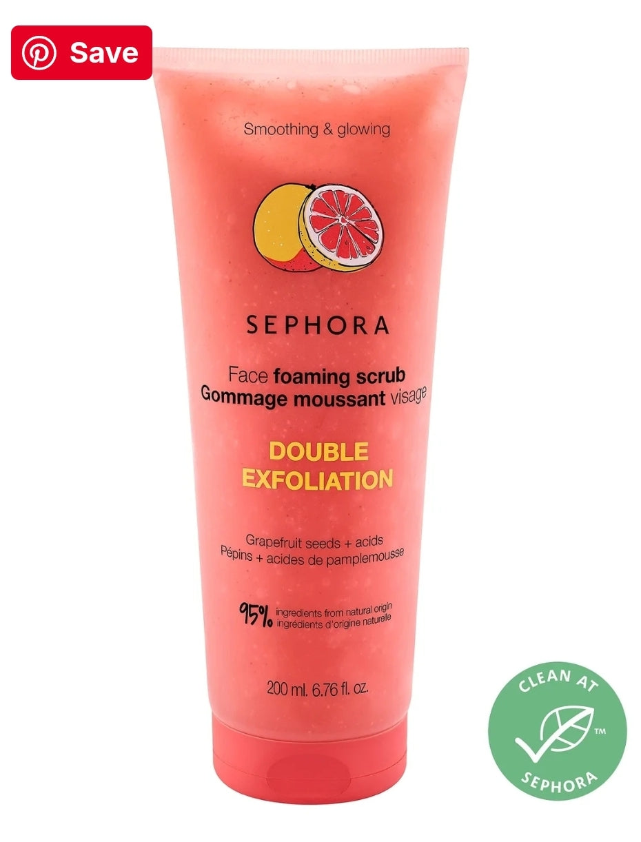 Sephora Collection - Face Foaming Scrub Double Exfoliation Grapefruit Seeds | 200 mL