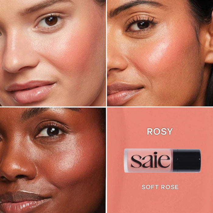 Saie
Dew Blush Liquid Cream Blush shade Rosy